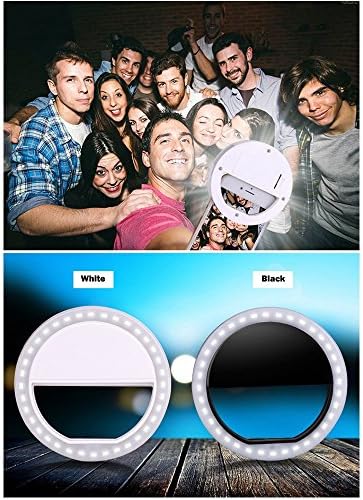 DAPOWA 36 LEDs Cellphone Selfie Light Universal Ring Mounted Black for iPhone, Samsung Galaxy and Other Phones. Usable for Video or Photos.