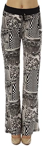 Women's Chevron Tribal Print Drawstring Waist Palazzo Pants 187 L