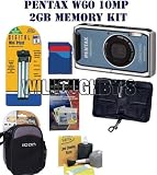 Pentax Optio W60 - Digital camera - compact - 10.0 Mpix - optical zoom: 5 x - supported memory: MMC, SD, SDHC - ocean blue