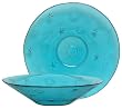 Spanish Large Ocean Sea Life Recycled Aqua Blue Glass Serving Bowl 15.25"D