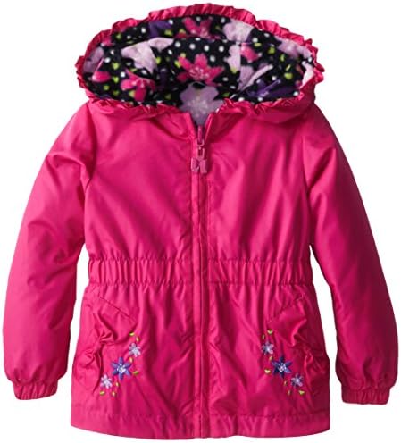 London Fog Little Girl's Reversible Midweight Jacket, Pink, 2T