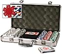 Set of 300 11.5 gr Dice Striped Poker Chips, Choose Plain or Dollar Denominated Chips