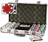 Set of 300 11.5 gr Dice Striped Poker Chips, Choose Plain or Dollar Denominated Chips