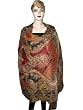 Jamavar Red Black Reversible India Pashmina Shawl