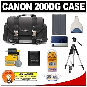 Canon 200DG Digital SLR Camera Case Gadget Bag + BP-511/ BP511a Battery + CompactFlash (CF) Card Reader + Tripod + Accessory Kit for Canon EOS 50D, 40D, 30D, 7D, 5D Digital SLR Cameras