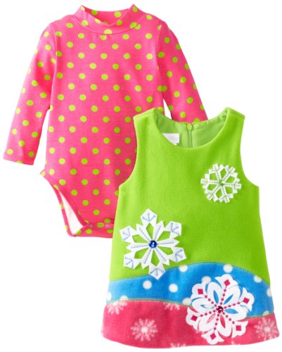 Bonnie Baby Baby Girls' Snowflake Appliqued Fleece Jumper Set