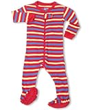 Leveret Footed "Striped" Red Blue Yellow Pajama Sleeper 100% Cotton (Size 6M-5T)