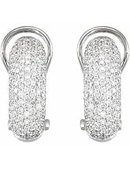 14K White Gold Diamond Hoop Earrings - 1.50 Ct. -- LIFETIME WARRANTY