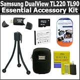 Essential Accessory Kit For The Samsung DualView TL220 TL90 ST600 Digital Camera Digital Camera Includes 4GB Micro SD Memory, Card Reader, SLB-07A Battery, Hard Shell Case + Mini Tripod + More