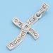Sterling Silver and Marcasite Pendant - Curved Cross - 30mm Height