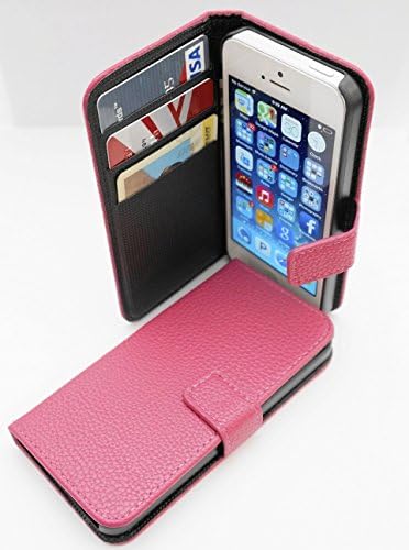 iPhone 5/5S Mergenewtech Premium PU Leather Wallet Case Design- Rose PINK