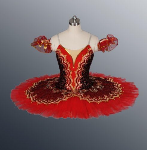 Red Classical Professional Ballet Tutu for Competition & Performance Croisé Devant