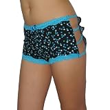 Ladies Delta Burke Sexy Stretch Hipster Boyshorts Panties Underwear / Knickers - Black & Blue
