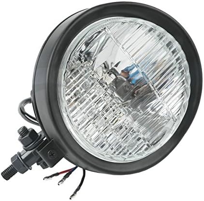 Faceted 5-3/4" HeadLight For Harley Bobber Choppers Black body Clear Glass Lens