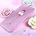 Iphone 6 case, I-Fashion Shiny Bling Glitter Rubber Case with Crystal bow pendant charm for iphone 6 iphone 6s pink