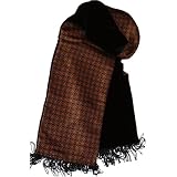 Diamonds Silk Print & Black Velvet Reversible Scarf