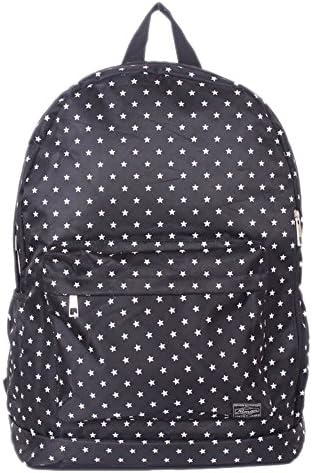 Createbag Unisex Chic Star Printed School Backbag Travel Bag Hiking Backpack Black