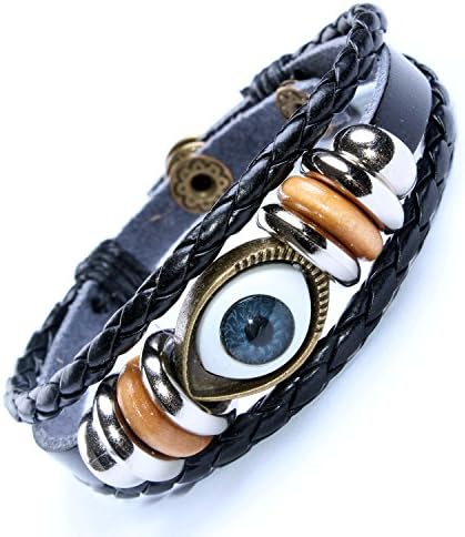 Oren Bravo Unisex Vintage Punk Style Brown Leather Bracelet (A1)