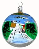 Famous Places Collection San Francisco  Cable Car - Alcatraz- Hand Painted Glass Ball Ornament