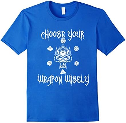Men's Choose Your Weapon Wisely Dice T-Shirt Medium Royal Blue