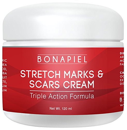 Bonapiel Crema para estrÃ­as y cicatrices - La mejor fÃ³rmula para eliminar y prevenir cicatrices para hombre y mujer - Crema corporal de tratamiento hidratante, orgÃ¡nica y natural - 4 OZ