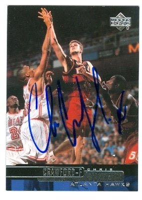 Chris Crawford Autographed/Hand Signed Basketball Card (Atlanta Hawks) 1999 Upper Deck #5