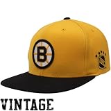 Boston Bruins Mitchell & Ness NHL Gold Throwback Vintage Snap back Hat