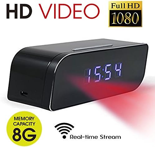 RundA Desktop 1280x720P HD P2P Wifi Camera Hidden Camera Clock Motion Activated Video Recorder Security Camcorder DVR for Android IOS APP Remote 160 Degree View