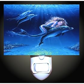 Mermaid and Dolphins Decorative Night Light