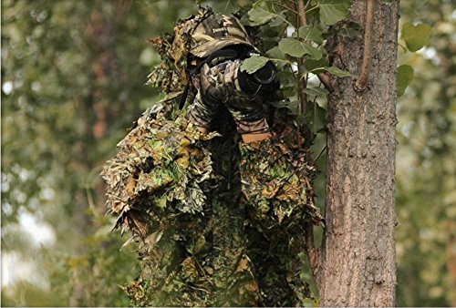 icase4u 3D Leaf Camouflage Suit Hunting Camo Yowie Sniper Archery Ghillie Suit Bionic Camouflage Hunting Clothes