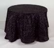 Pack of 2 Fuzzy Black Decorative Round Fabric Tablecloths 96"