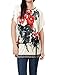 Allegra K Women Round Neck Bat Sleeve Semi Sheer Tunic Shirt Red L