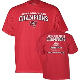 Tampa Bay Buccaneers -Red- Super Bowl XXXVII Champions Commemorative T-Shirt