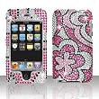 SPARKLING PINK HOT PINK BIG DAISY FULL DIAMOND RHINESTONE SNAP ON HARD SKIN COVER CASE FOR APPLE IPOD TOUCH ITOUCH 2ND GEN 3RD GEN