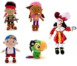 Disney Store Disney Junior Jr. Jake and The Never Land/Neverland Pirates Plush Stuffed Doll Toy Gift Set Including 12 Jake, 12 Izzy, 12 Cubby, 8 Skully and 20 Captain Hook