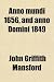 Anno mundi 1656, and anno Domini 1849
