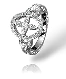 Oval Leaf Pave Diamond Ring in white gold by Zasha Signature Jewelry