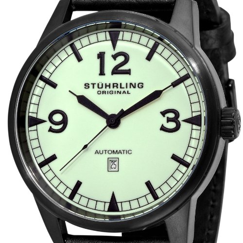 Stuhrling Original Men's 129XL.335566 Aviator Tuskegee Warhawk Automatic Date Black Watch