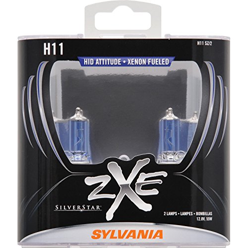 SYLVANIA H11 SilverStar zXe High Performance Halogen Headlight Bulb, (Pack of 2)