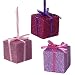 Set of 3 Colorful Pink, Mauve & Lavender Glitter Gift Box Christmas Ornaments