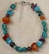 Bracelet - Amethyst, Amber, Turquoise and Garnet