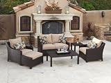 RST Outdoor Delano Deep Seating Love Seat, Club Chairs, Coffee and End Table Set Patio Furniture, 6-Piece