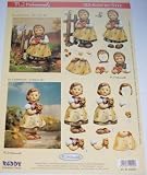 A4 3D step by step Hummel decoupage sheet - cute boy and girls