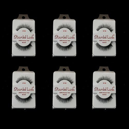 6 Pairs Stardel #46 100% Human Hair False Eyelashes Like Ardell Red Cherry Lashes