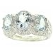 Sterling Silver Ladies Large Aquamarine Ring