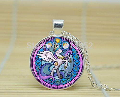 VintaStore Art Glass Necklace Princess Celestia My Little Pony Friendship Is Magic Necklace A3193