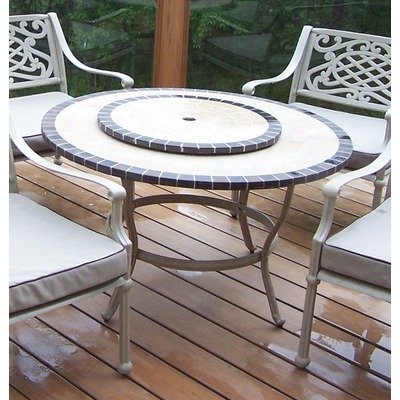 Antique Bronze Oakland Living Stone Art 42 Inch Deep Seating Conversation Table with Lazy Susan product image