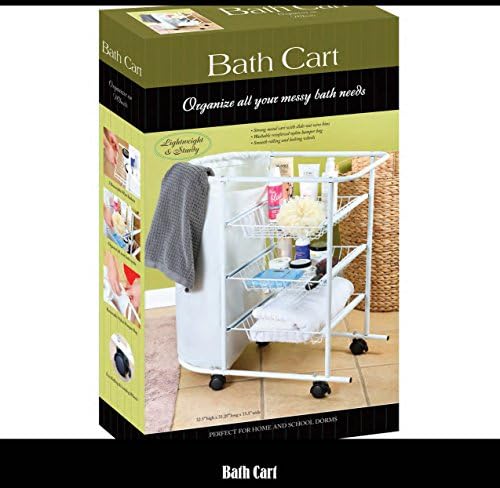 METAL 3 TIER ROLLING HAMPER BATH CART ORGANIZER