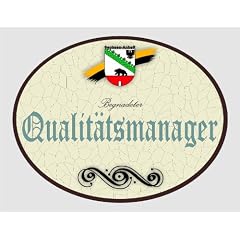 Holzschild Qualit�tsmanager - Sachsen-Anhalt (18 x 14 cm)