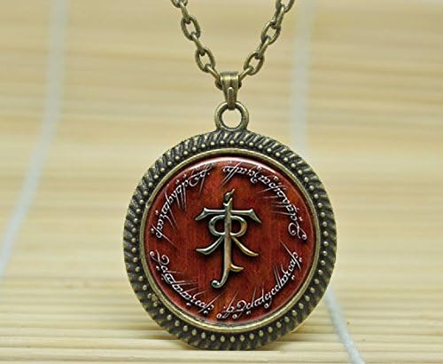 Fashion Jewelry Elf Symbol Lotr Pendant Necklace Glass Cabochon Necklace A4138